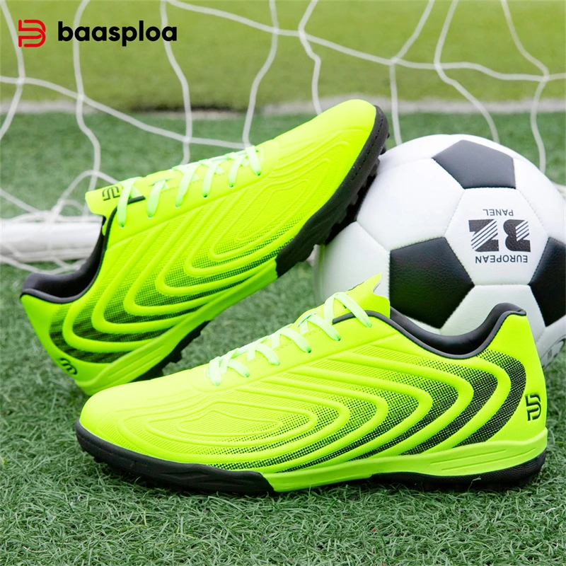 Baasploa Men Soccer Shoes Comfort Brand Lightweight Turf Training Professional Football Shoes Male Soft Sneakers Non-Slip