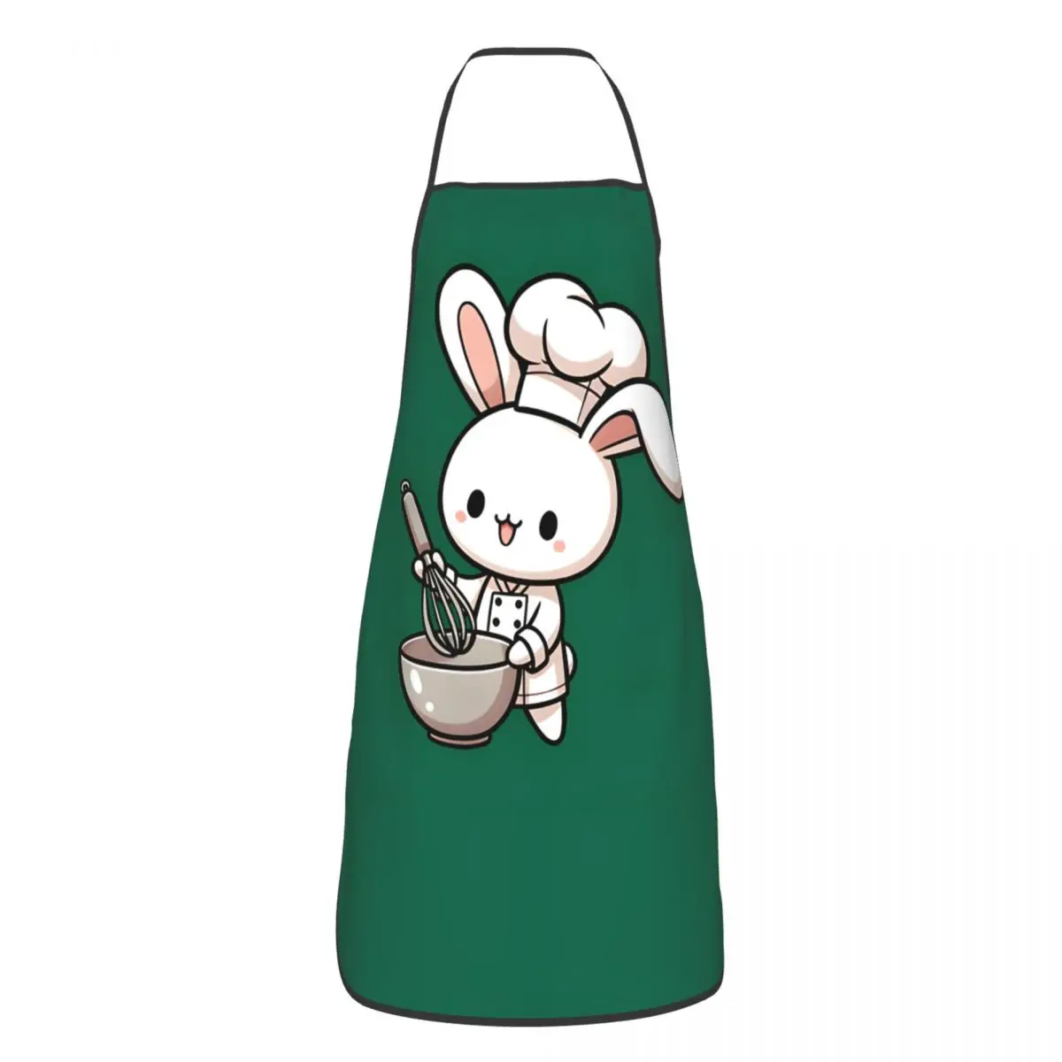 Custom Bib Cute Chibi Bunny Chef Apron for Men Women Adult Chef Cooking Kitchen Cute Cooking Tablier Cuisine Baking