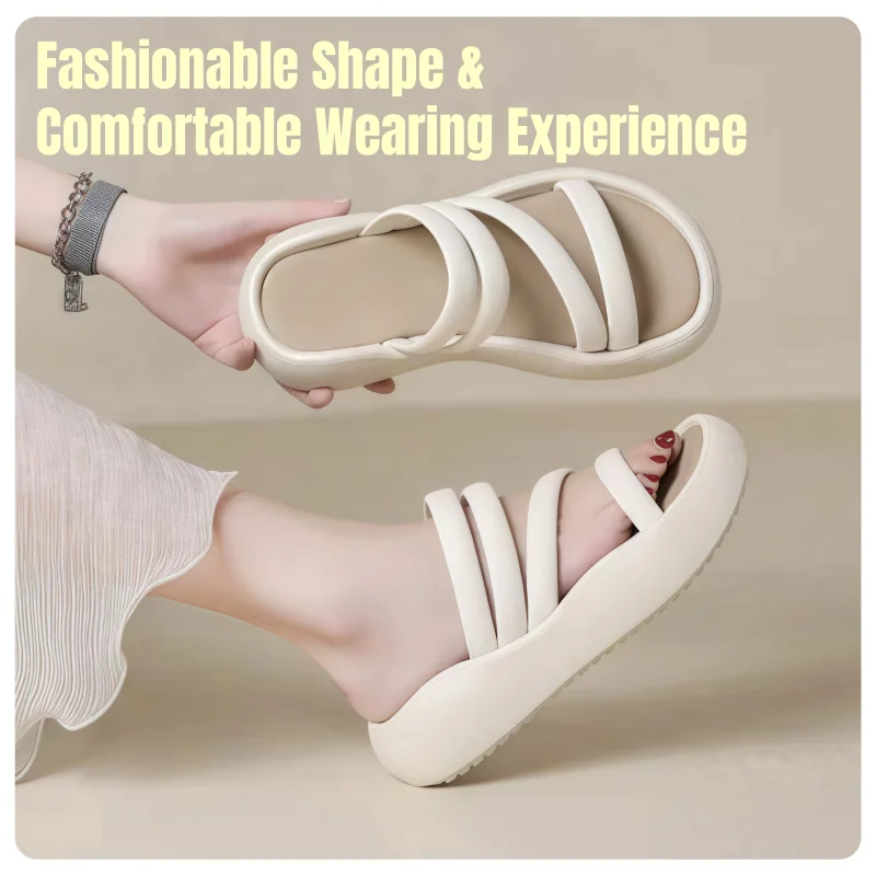 Super Soft Summer Beach Non-Slip Fashionable and Versatile Thick-Soled Women's Casual Sandals