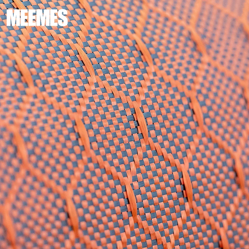 Hexagonal Honeycomb Weave Fabric, 3K Orange Kevlar and Carbon Fiber Cloth, Fibra De Carbono, Jacquard Use for DIY