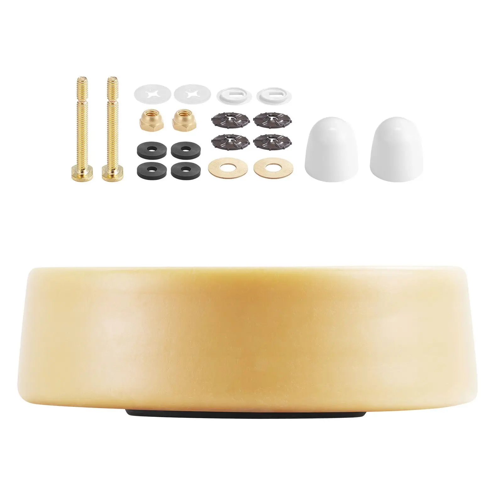 Toilet Wax Ring Kit, 1.6-Inch Extra Thick Wax Ring for Toilet Bowls with Rust-Resistant Brass Bolts, Caps and Washers, Fits 3-Inch or 4-Inch Drain Pipes, Superior Sealing Performance
