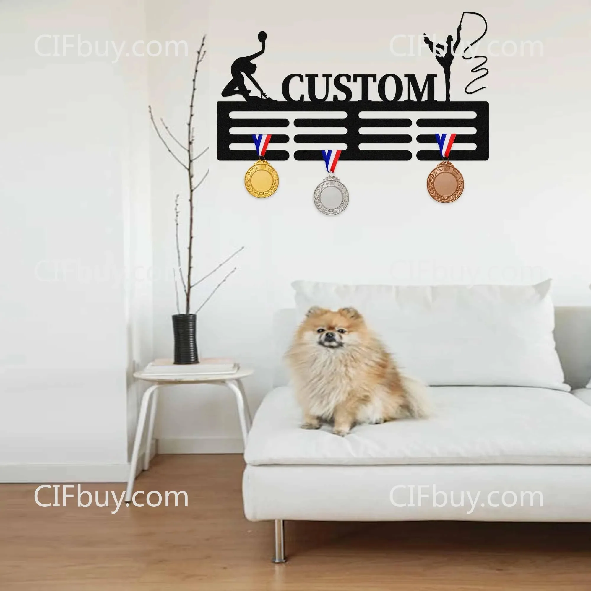 CIFbuy Custom Gymnastics Medal Hanger,12 Rungs, Personalized Sports Award Wall Display (Only For Decoration) - view 3