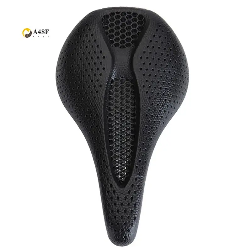 

A48F-Bicycle Seats Carbon Fiber 3D Printed Saddle Racing Bike Seat Cushion Ultralight Road Mountain Bike Saddle 143Mm