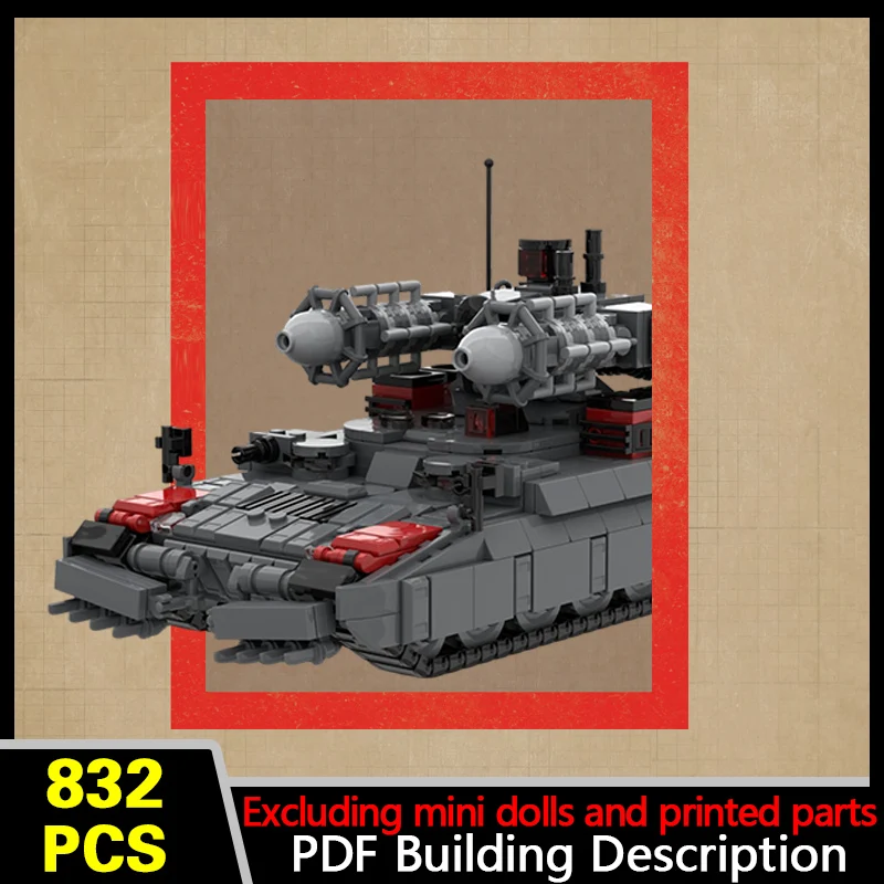 Military Tesla Tank Model MOC Building Bricks War Equipment Modular Technology Gifts Holiday Assemble Children Toys Suit