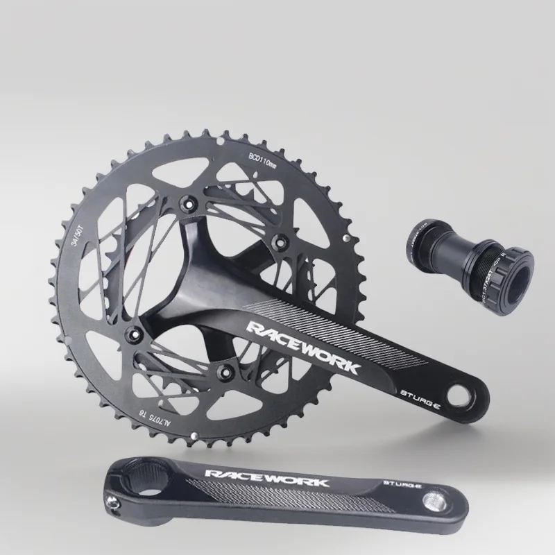 

Шатуны для шоссейного велосипеда RACEWORK Sturge — полая двойная звездочка 110BCD Шатуны со шпинделем, алюминиевый сплав