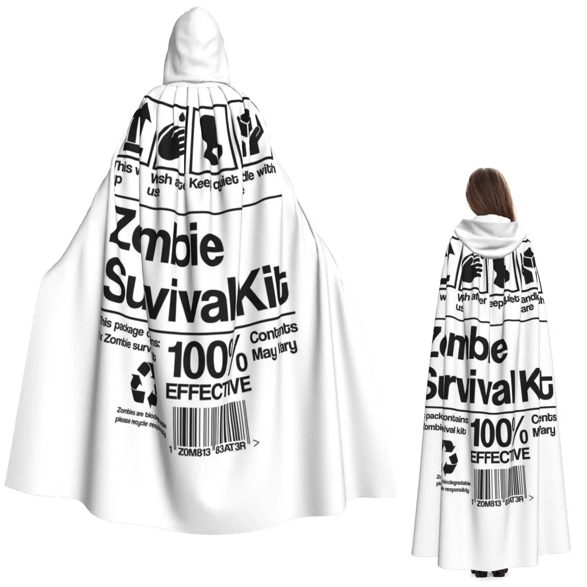 

Костюм для выживания в стиле зомби: длинный капюшон, плащ ведьмы, средневековый костюм, косплей, накидка для Хэллоуина, унисекс для взрослых