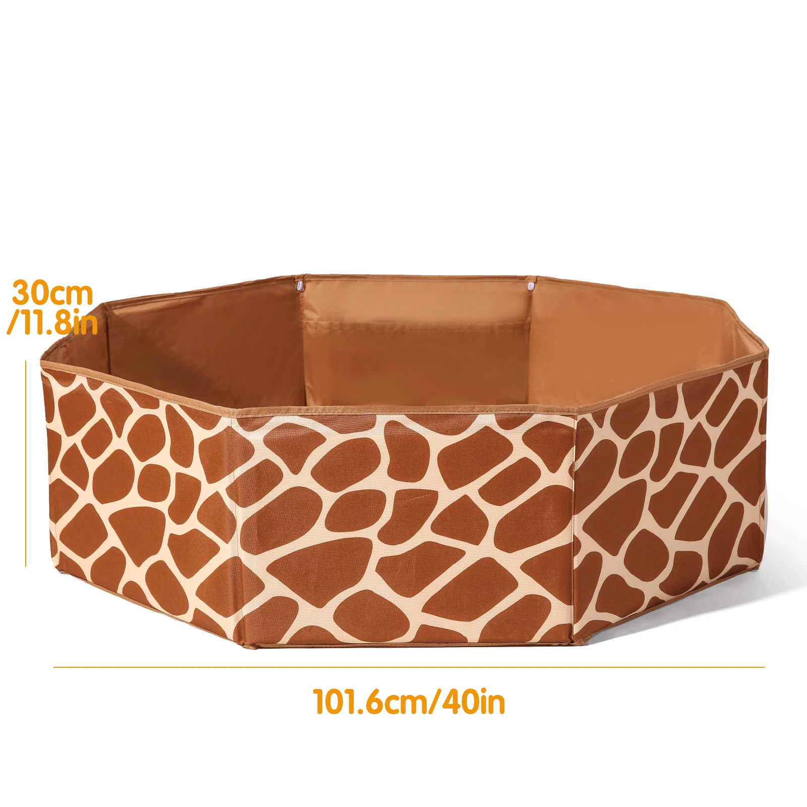 1pc 어린이 홈 접이식 8면 갈색 공 구덩이 풀 장난감 (공 없음) 어린이 놀이를위한 운반 가방 포함