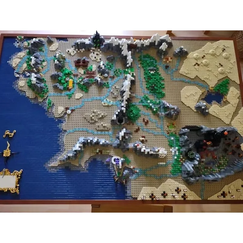 UCS Mittelerde Karte Modell Moc Bausteine Film Szene Magische Ringe Technologie Ziegel DIY Montage Street View Spielzeug Geschenke