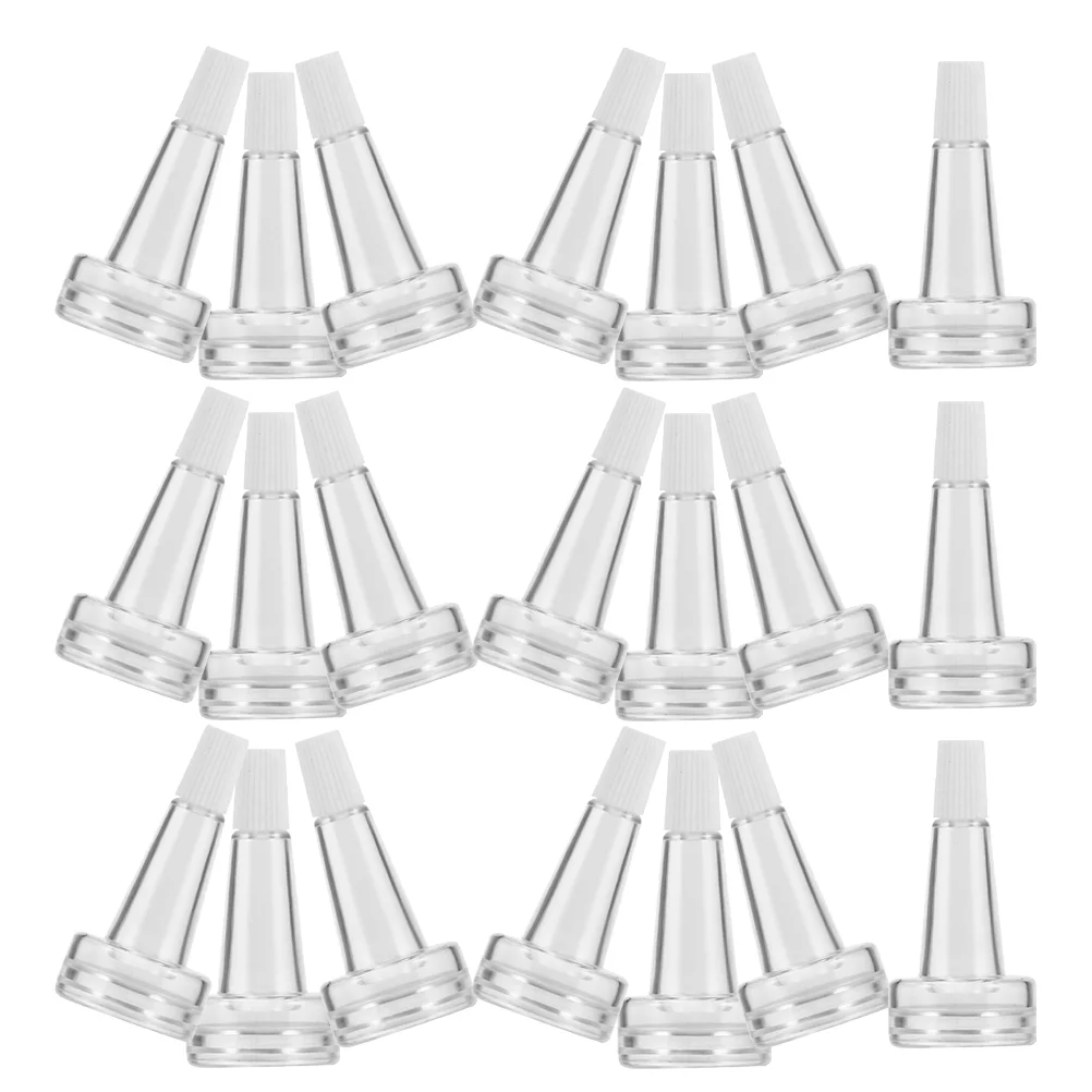 

50 Pcs Vial Trumpet Head Small Bottles Liquid Cap Transparent Plastic