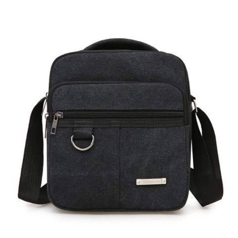 Canvas Shoulder Bags Men Korean Style Fashion Business Large Capacity Crossbody Bag Traveling All-match Multi-function Chic Ins