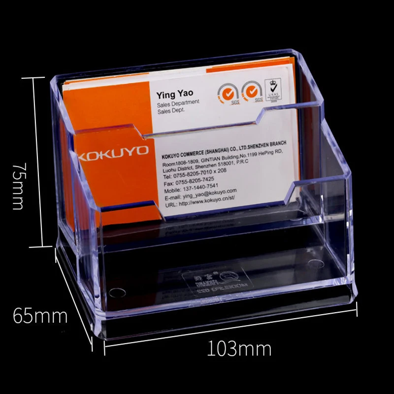 Transparent Business Card Case Desktop High-End Acrylic Card Holder Storage Box Display Rack Organizer