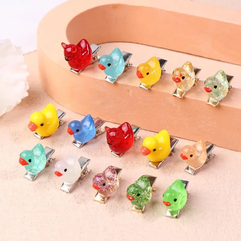 10/20/30/40 قطعة مقاطع الشعر الأصفر الداكن مقاطع الشعر الحيوانية الملونة الصغيرة العودة إلى المدرسة إكسسوارات الشعر ديكور الشعر