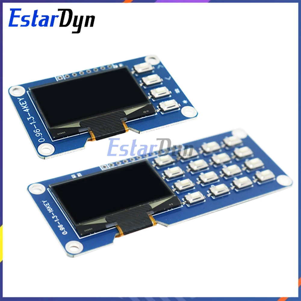 شاشة OLED مقاس 1.3 بوصة مع وحدة لوحة مفاتيح 4x4، SSD1116 128x64 Arduino متوافقة مع مشاريع DIY وRaspberry Pi