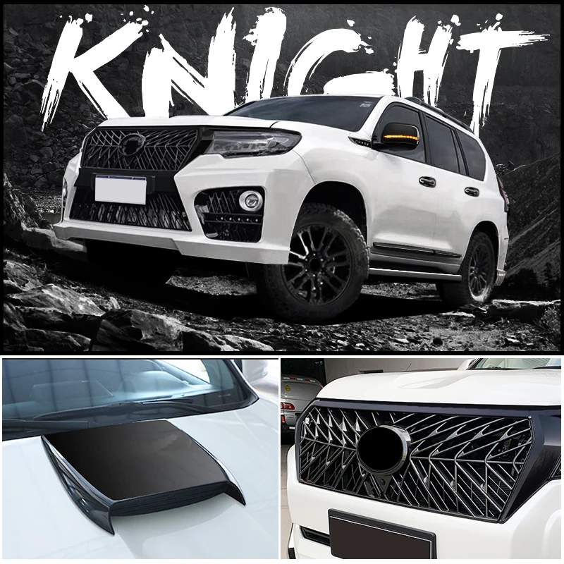 Black Warrior For Toyota Land Cruiser Prado 150 LC150 FJ150 2018-2022 2021 Exterior Decoration Accessories Body Kit Front Grill