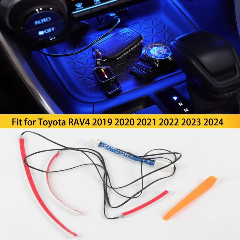 

Fit for Toyota RAV4 2019-2024 Center Console Dashboard Ambient Light LED Blue Light Strip Car-Styling Interior Parts Accessories