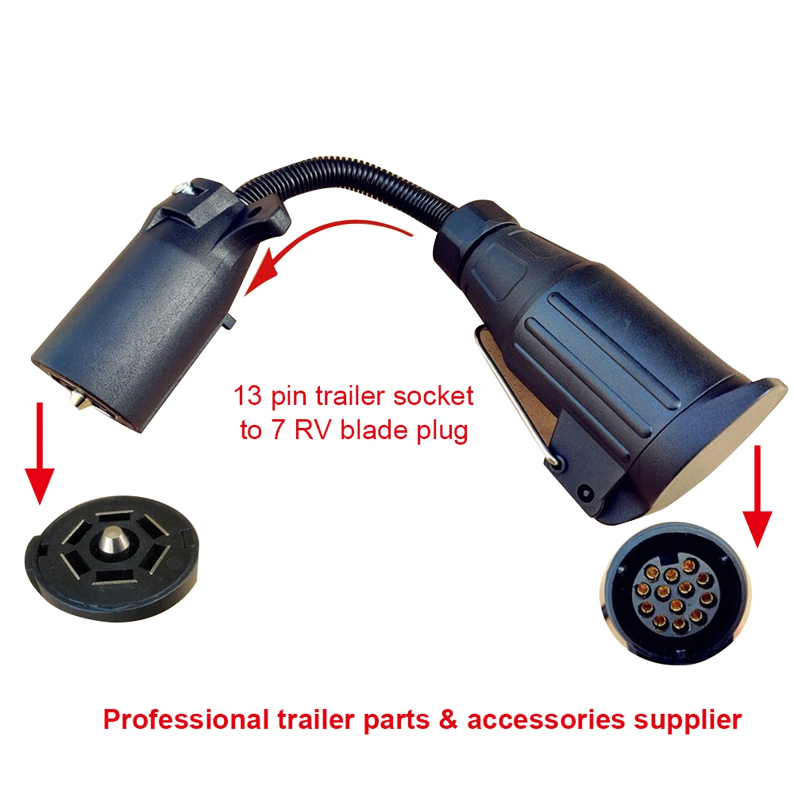 Trailer Conversion Plug Socket 13-pin EU Socket to 7-pin RV American Connector Power Trailer Adapter for Trailer Accessories