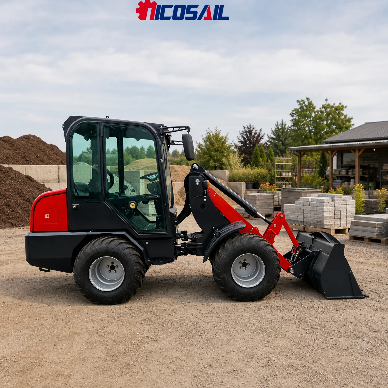 Cargadora de Ruedas Telescópica ZL918, Mini Cargadora Frontal de 800 kg, Cargadora Compacta Articulada para Construcción Agrícola