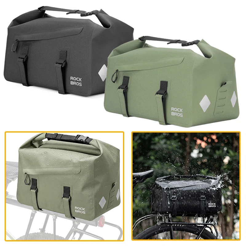 Bolsa para bicicleta, bolsa expandible de 16L de gran capacidad, impermeable, para asiento trasero, bolsa de hombro portátil, accesorios para bicicleta