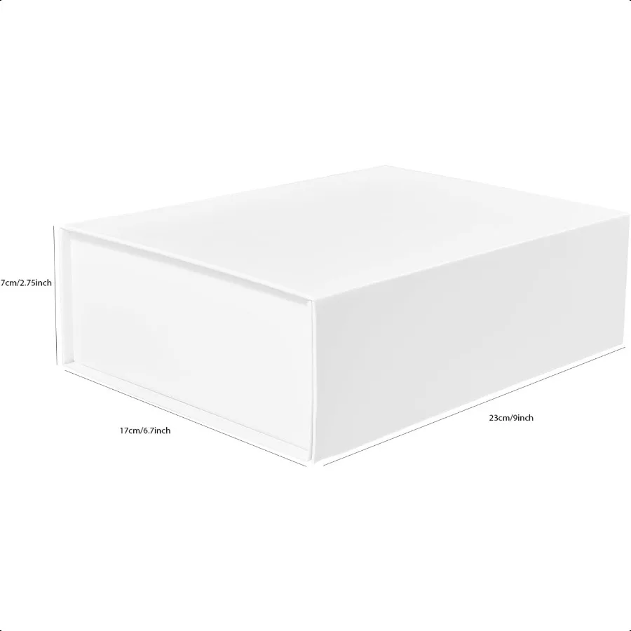 กล่องของขวัญสีขาว ขนาด 9 x 6.7 x 2.75 นิ้ว กล่องของขวัญขนาดเล็ก