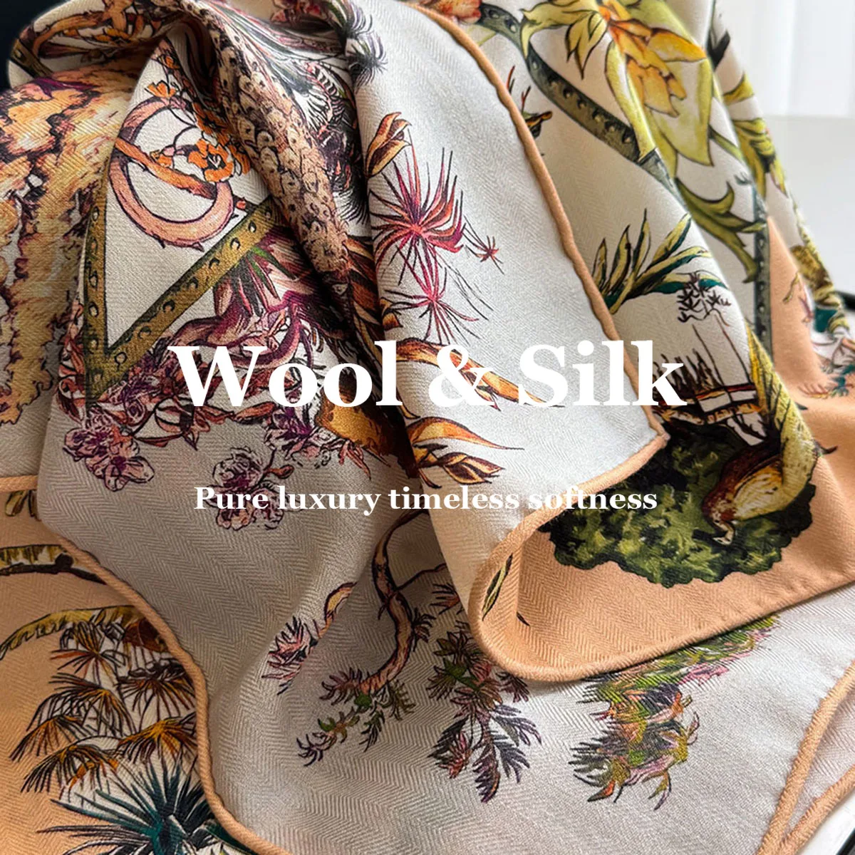 

Шарф из 82% шерсти и 18% натурального шелка, новый, 62 см, квадратный платок-шаль, модный женский шарф, фулярд, бандана, повязка на голову, хиджаб, пашмина, буфанда