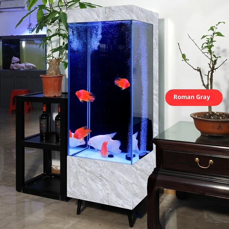 40Lglass rectangular vertical goldfish aquarium modern fish tank with automatic filtration system lighting 220 volts living room