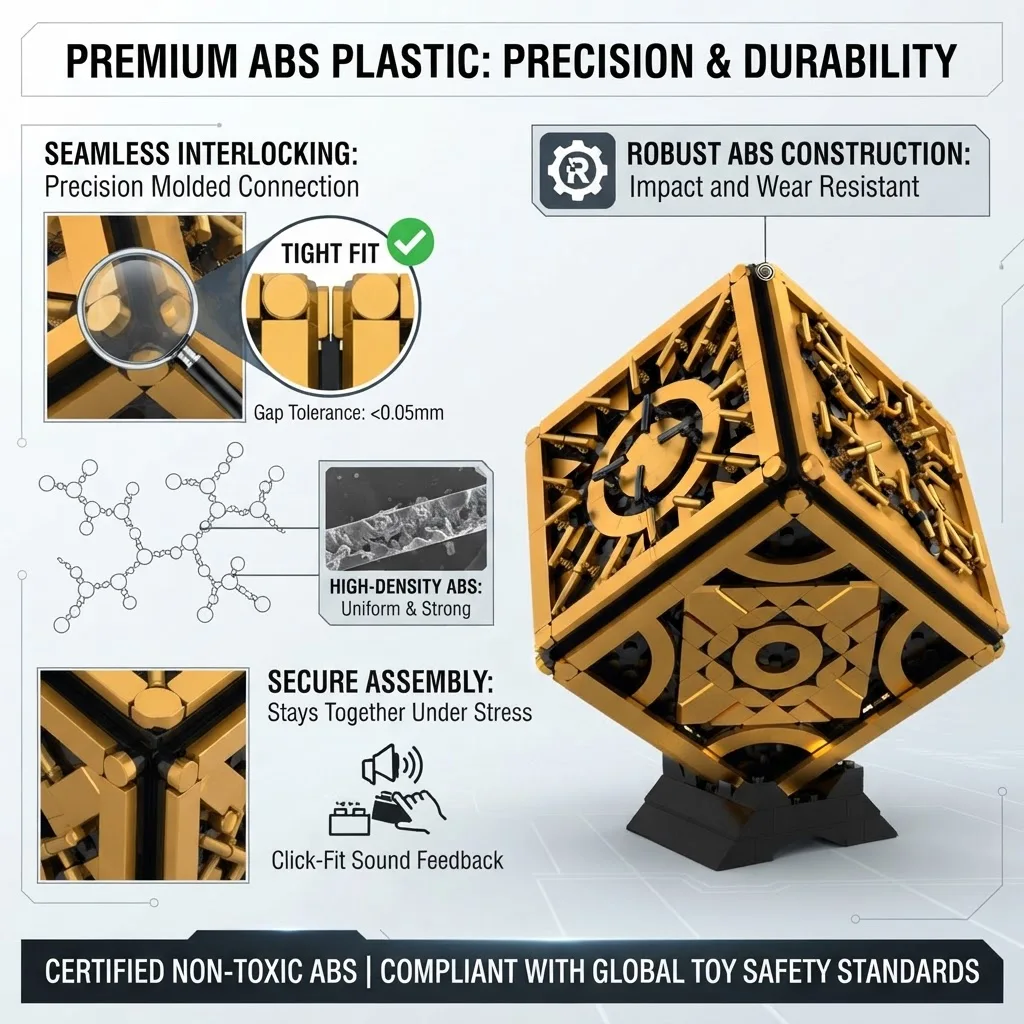 MOC Classic Horror Movie Lament Configuration Puzzle Box Building Blocks Set Gold Magic Cube Bricks Model Adult Collection