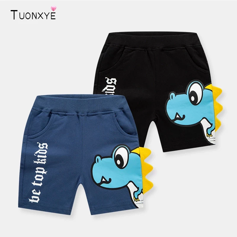 TUONXYE Summer Boys Shorts Cartoon 3D Dinosaur Teenager e Childern Pants Toddler Casual Cotton Knitting abbigliamento sportivo