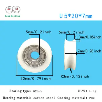 U型槽POM塑膠塗層軸承,滑動門滑輪,家具尼龍輪,槽輪,軌道輪,驅動滾輪。 8 最佳銷售 滑動門輪 - №1