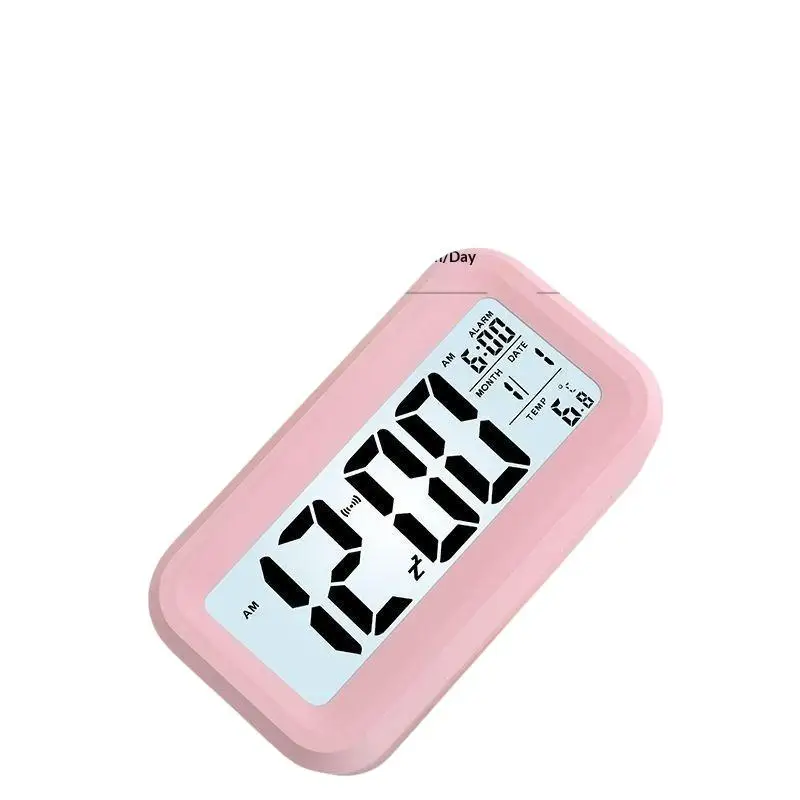 Digital Compact Alarm Clock Temperature Date Display Multi Color Energy Saving Desktop Clock for Home Office Decor
