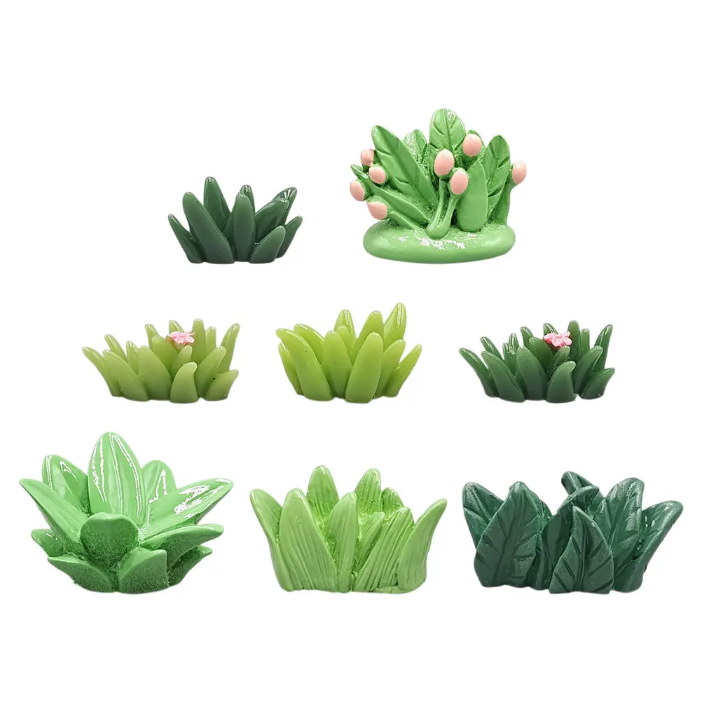 

8 Pcs Mini Green Plant Decoration Dollhouse Plants Fake Grass for Project Miniature Artificial Crafts Decorations Indoor