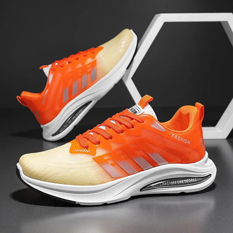 

Fashion Orange Running Shoes Men Comfortable Platform Men's Breathable Sneakers Trend Brand Casual Non-slip Sports Shoes For Men