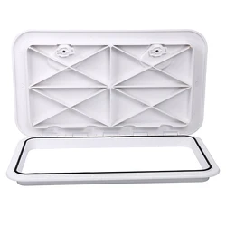 Boat Hatch 180 Degree Lid Hinge Boat Deck Hatch, Marine Hatch with Non Slip Surface Durable Construction Boat Access Hatch White