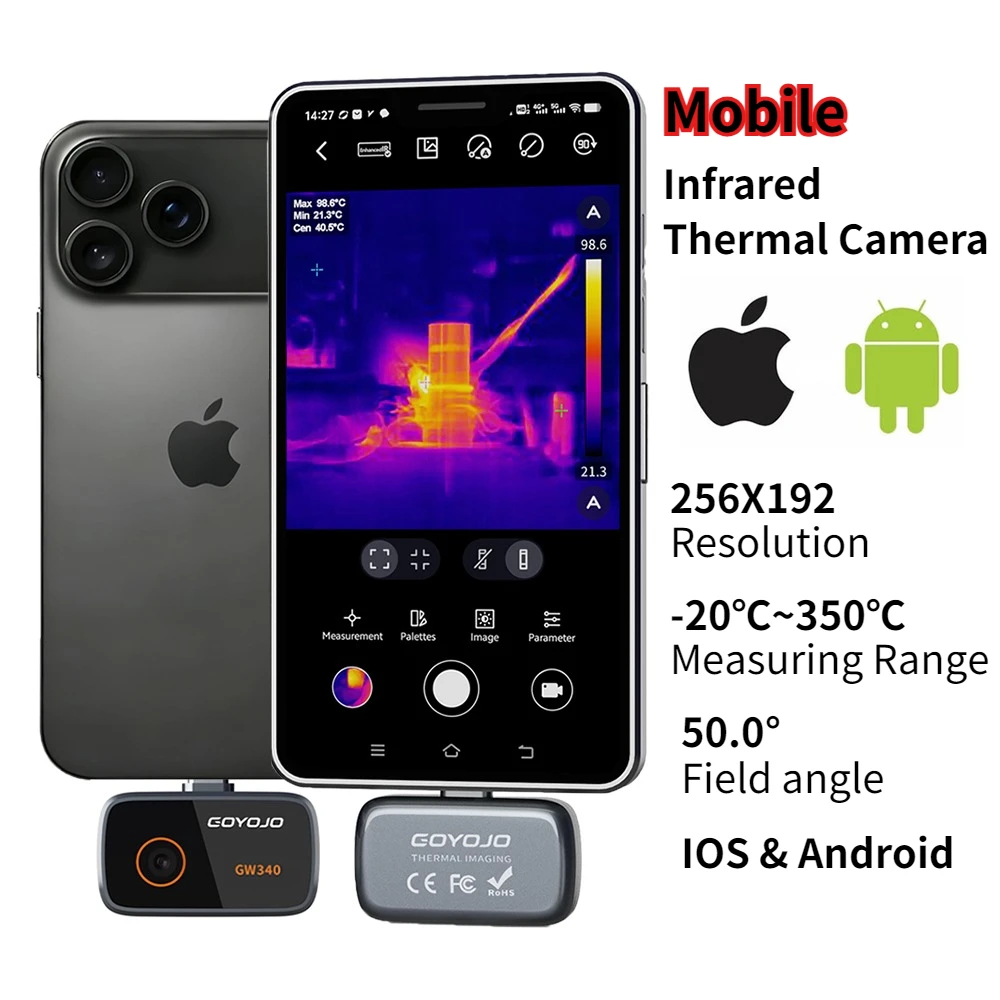 Thermal Camera for IOS & Android, 256x192 IR Resolution, Thermal