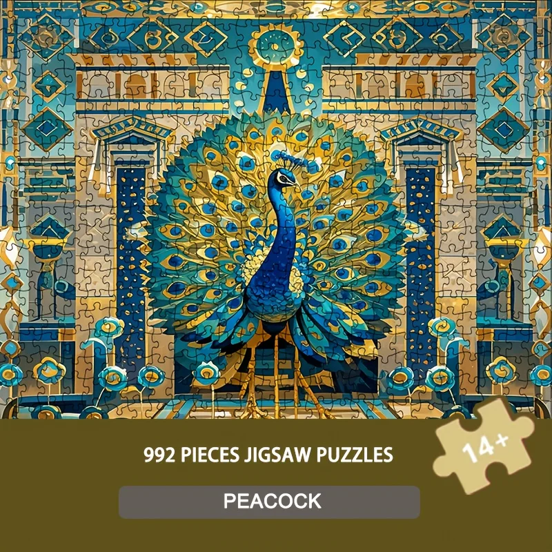 

Пазл Павлин, пазл из 992 предметов — настенное искусство в стиле бохо 60,6x60,5 см, идеально подходит для домашнего декора, коллекционная упаковка премиум-класса