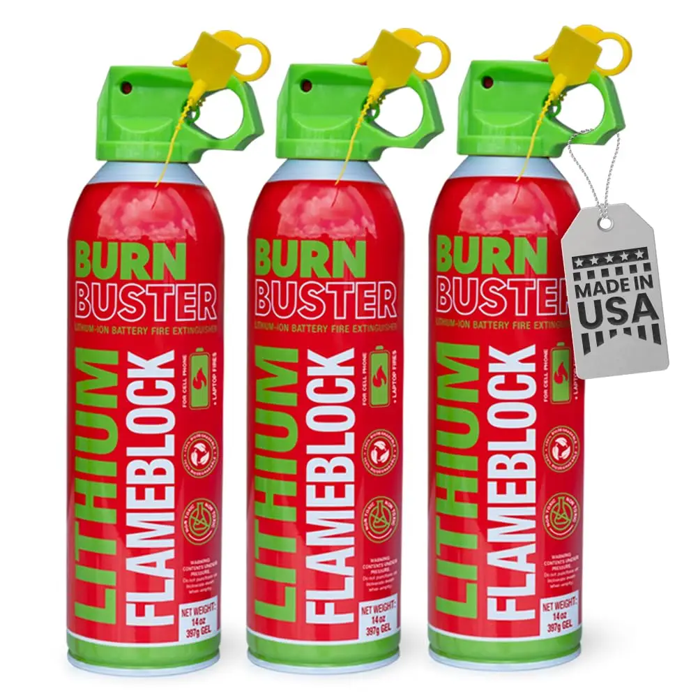 

3-Pack Lithium-Ion Fire Extinguishing Gel for Electronics, Stops Thermal Runaway, Non-Toxic Eco-Friendly, 14oz Canister