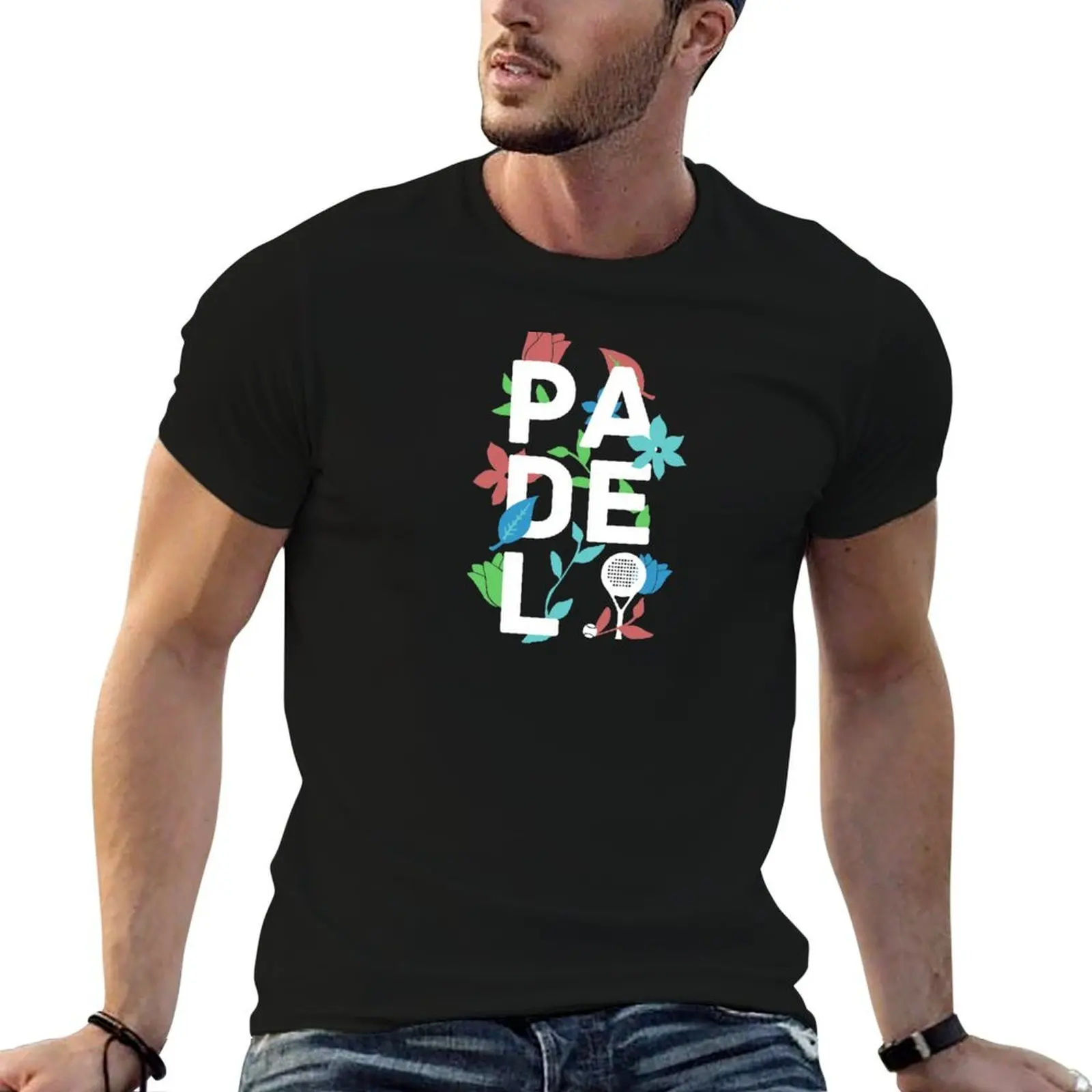 Padel tennis floral minimalism T-Shirt Work Style Casual T-Shirt