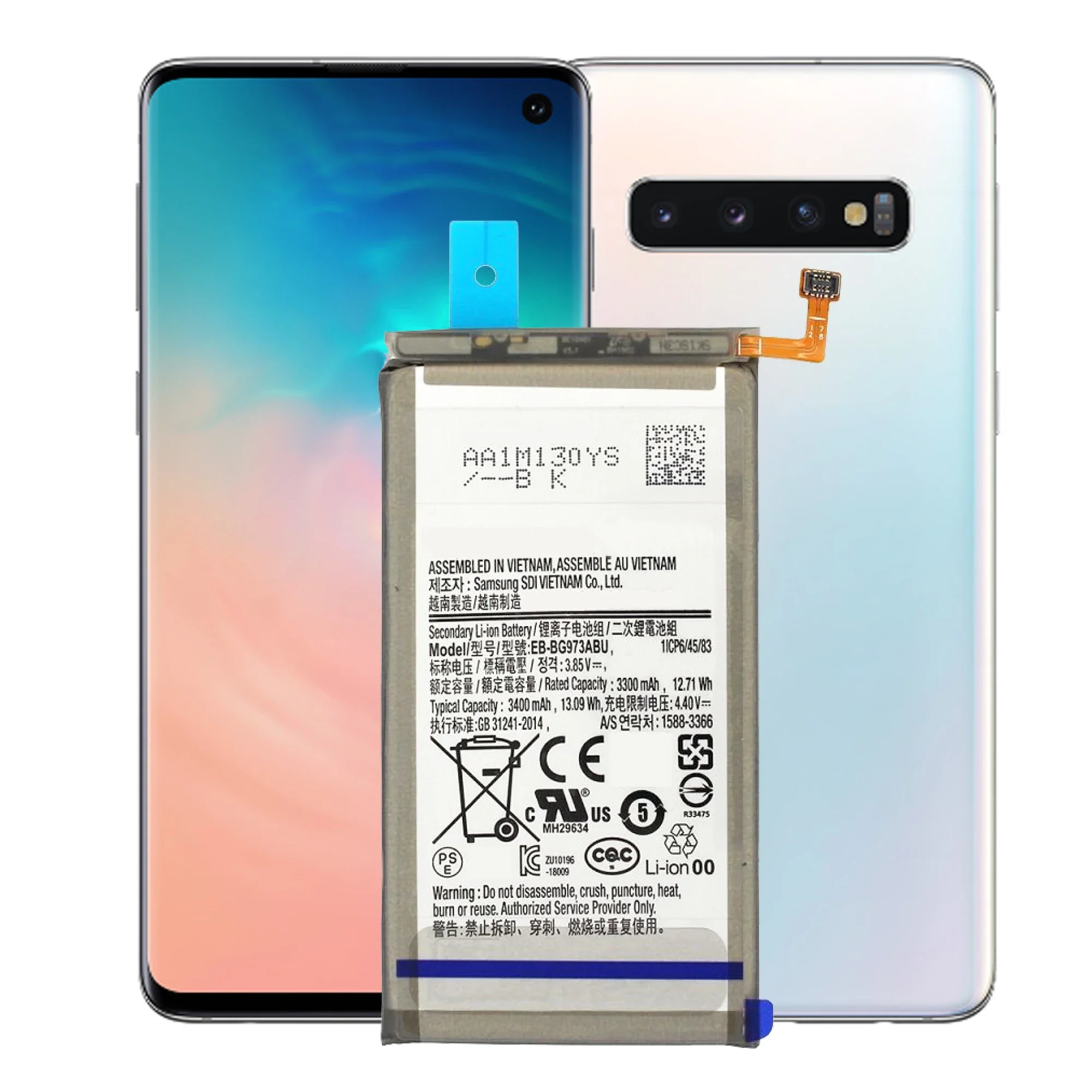 

EB-BG973ABU battery For Samsung Galaxy S10 Galaxy S10 SM-G9730 EB-BG973ABE Repair Part Capacity Phone Batteries Bateria