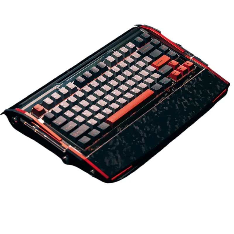 Keyboard black shadow scarlet [magnetic axis high-end upgraded version] + RGB tail light y