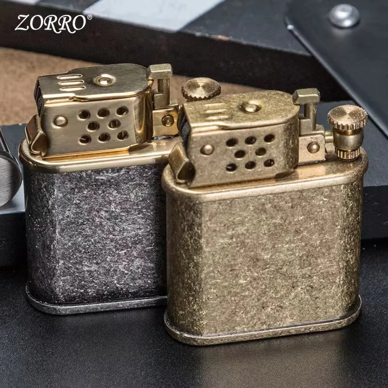 Zorro Brass Liner Kerosene Lighter Bounce Automatic Ignition Pure Copper Lighter Lighter Men\'s Series Smoking Gift
