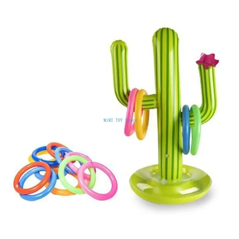 24be Cactus Ringspielzeug aufblasbarer Pool Float Ring Interactive Party Toy für Kinder