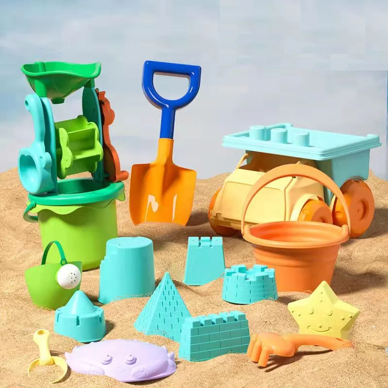 Brinquedos de praia de verão para crianças conjunto de areia de silicone macio jogo de praia brinquedo para enviar crianças praia jogar areia água