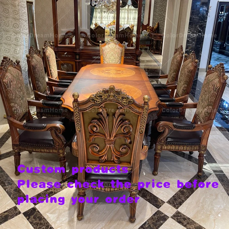 custom.American Classic Furniture Extendable Wooden Dining Table With 8 Chair Space Saving Home Antique Dining Room Sets