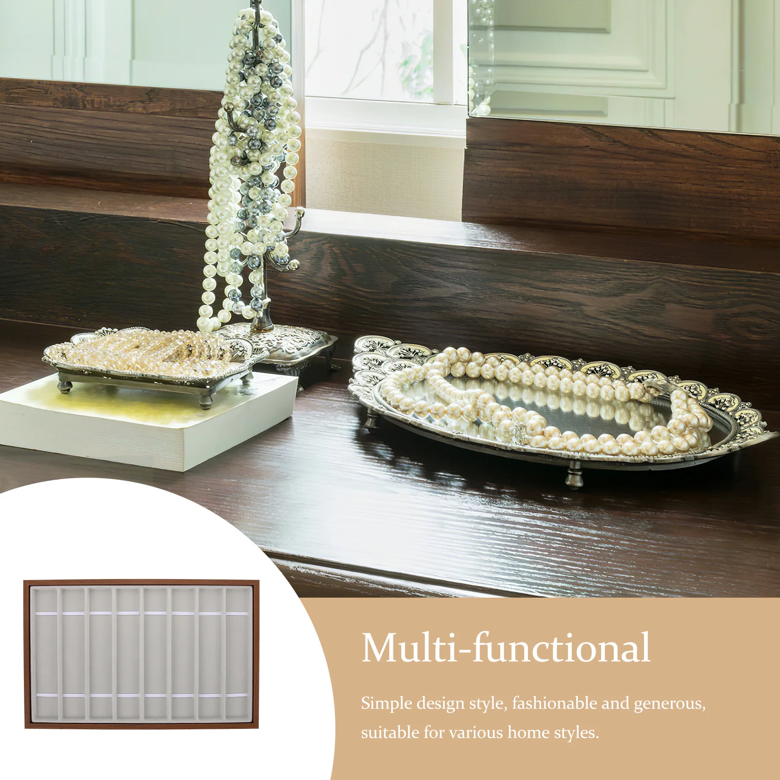 

Watchband Display Plate Wooden Cloth Material Scratch-Resistant Storage Tray For Watch Strap Organizer Wrist Watch Display Plate