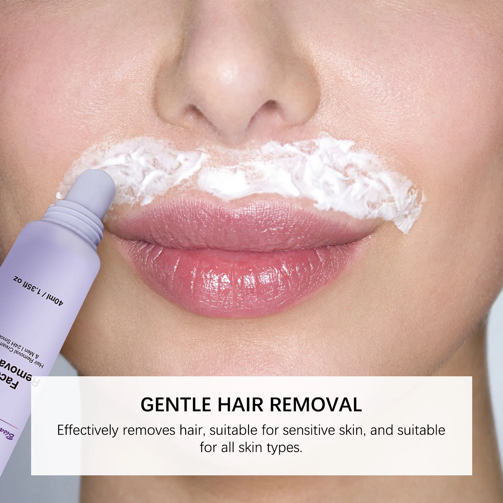 

Hair Removal Cream and Serum Set GROEI Professional Depilatory Kit 40ml 5ml Gentle Formula with Shea Butter for Face