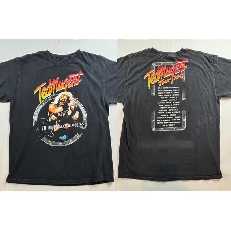 

Ted Nugent Concert Tour Black Heavy Cotton T Shirt Full Size Uu943