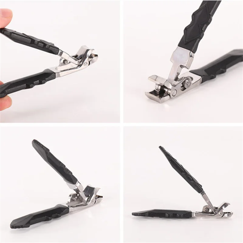 1/2 Stück professionelle Zehennagelknipser aus Edelstahl für Senioren, breite Backen, abgewinkelter Kopf, konkaves Klinge, Pediküre-Werkzeug