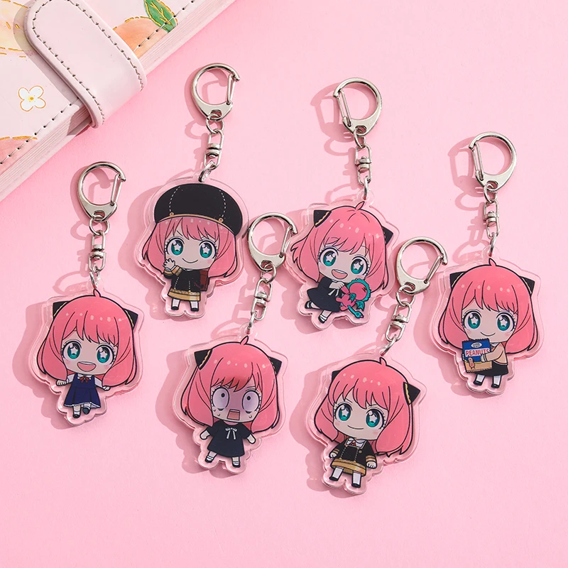 Cartoon Anime Lilo and Stitch Pendant Keychains Holder Car Key Chain Key Ring Mobile Phone Bag Hanging Jewelry Gifts SPY×FAMILY