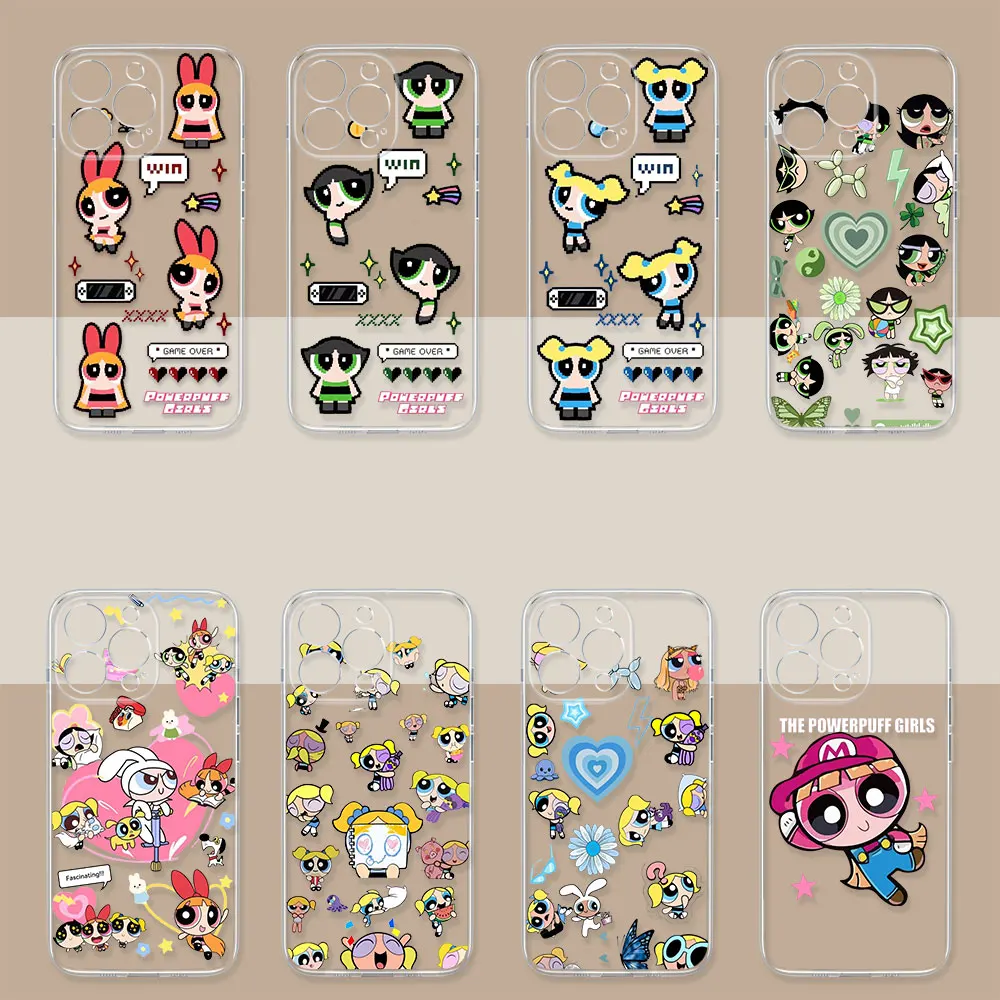 

The P-Powerpuff Girls Anime Coque For iPhone 17 Air 16e 16 ProMax Case 15 14 13 12 11 17 16 Plus Pro Max Translucent Phone Cover