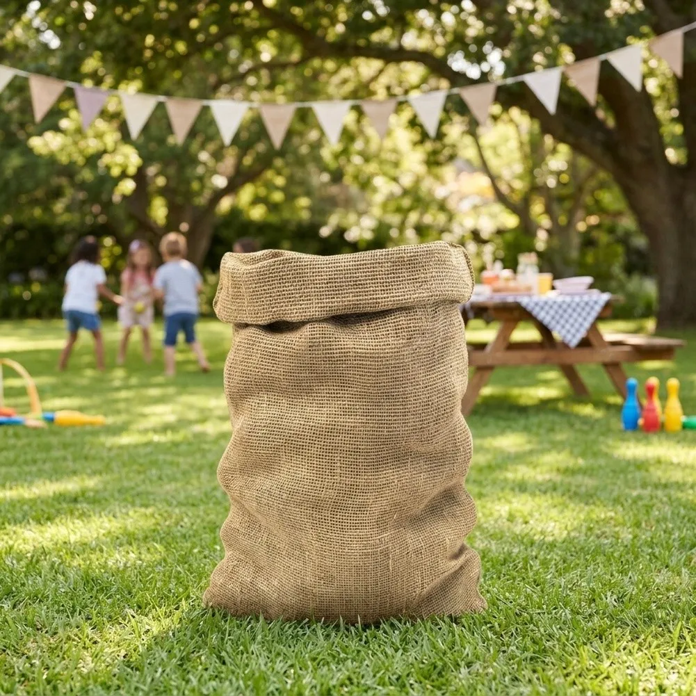 2 Pcs Burlap Sacks for Plants 60 x 100 CM Breathable Sackcloth Bags for Potato Storage and For outdoor Lawn Use