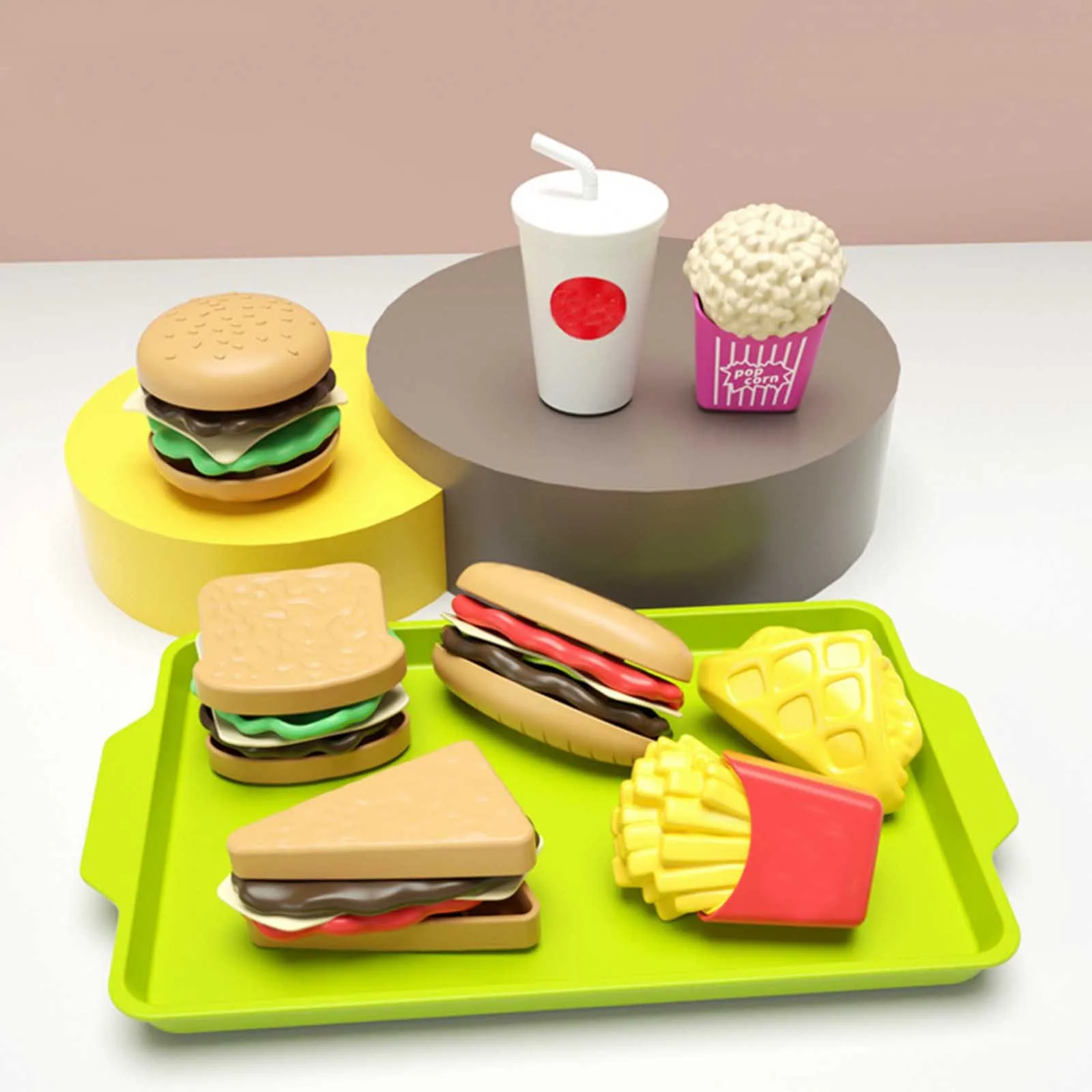 

Play Food Toys Set Play House Kitchen Sandwich Fries Burger Children's Simulations Homa House Simulators Toy Kids DIY Fast Food